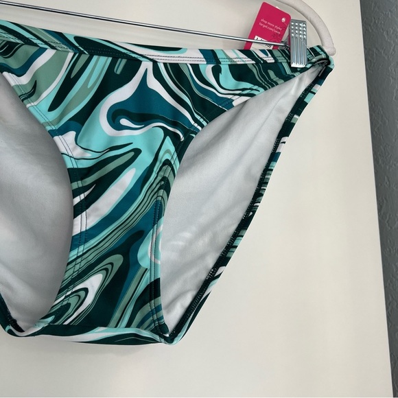 NWT Xhilaration Juniors' High Leg Scoop Bikini
Bottom Blue Swirl Print Large - Picture 10 of 17